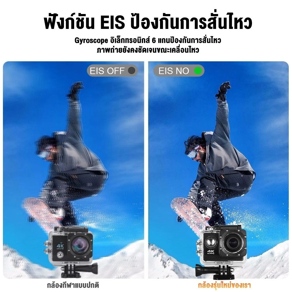 กล้องกันน้ํา 4K WIFI กล้องแอคชั่น กล้องติดหมวก กล้องติดมอไซค์ กล้องถ่ายใต้น้ำ  กล้อง gopro กล้องโกโปร thumbnail 3