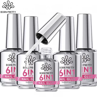 【Local】BORN PRETTY ใหม่ 2.0 6-in-1 กาวทาเล็บเจลชุดยาทาเล็บ Strengthener เล็บปลอมเคล็ดลับฐานเจล Top Coat Soak Off Building Nail Art 15ml