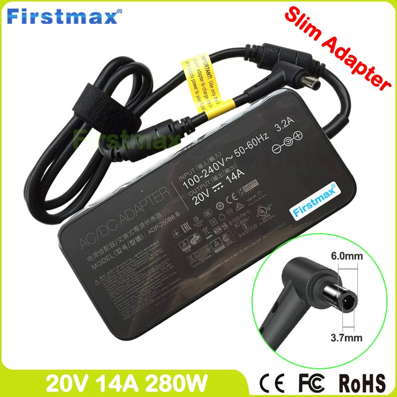 20V 14A 280W แล็ปท็อปอะแดปเตอร์ชาร์จสําหรับ Asus ROG Mothership GZ700GX PX531GW PX731GW AZ700GX PZ50