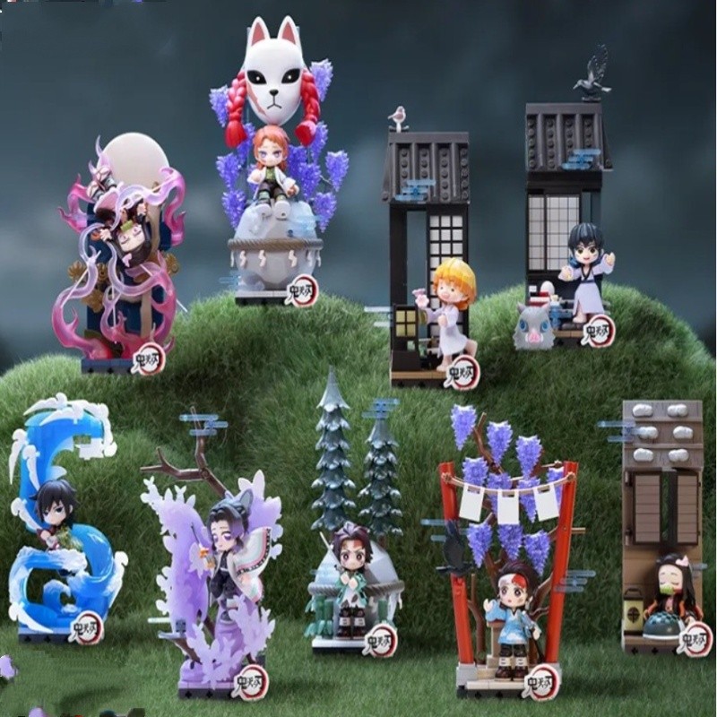 ของแท้Demon Slayer Unwavering Resolve Block Figurine ของเล่นสะสมของขวัญวันเกิด