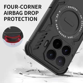 CasePower Cooling Case สําหรับ Xiaomi 17T Pro 15T 15 Ultra MI 17 Pro Max แหวนแม่เหล็ก TPU + PC กลางแจ้งทนทาน