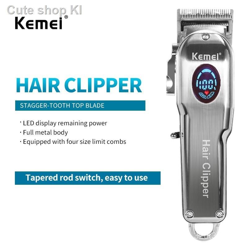 Kemei Professional Hair Clipper Rechargeable Beard Trimmer Men Electric Hair Cutting Machine LCD Dis