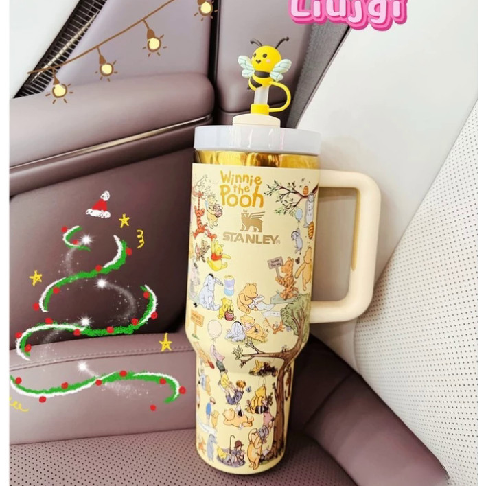Winnie the Pooh พร้อมกล่องของขวัญ STANLEY Tumbler 40oz |  ถ้วยสแตนเลส 304 สําหรับธุรกิจ บ้าน ใช้รถยนต์ ของขวัญคริสต์มาส |   กระบอกน้ํา