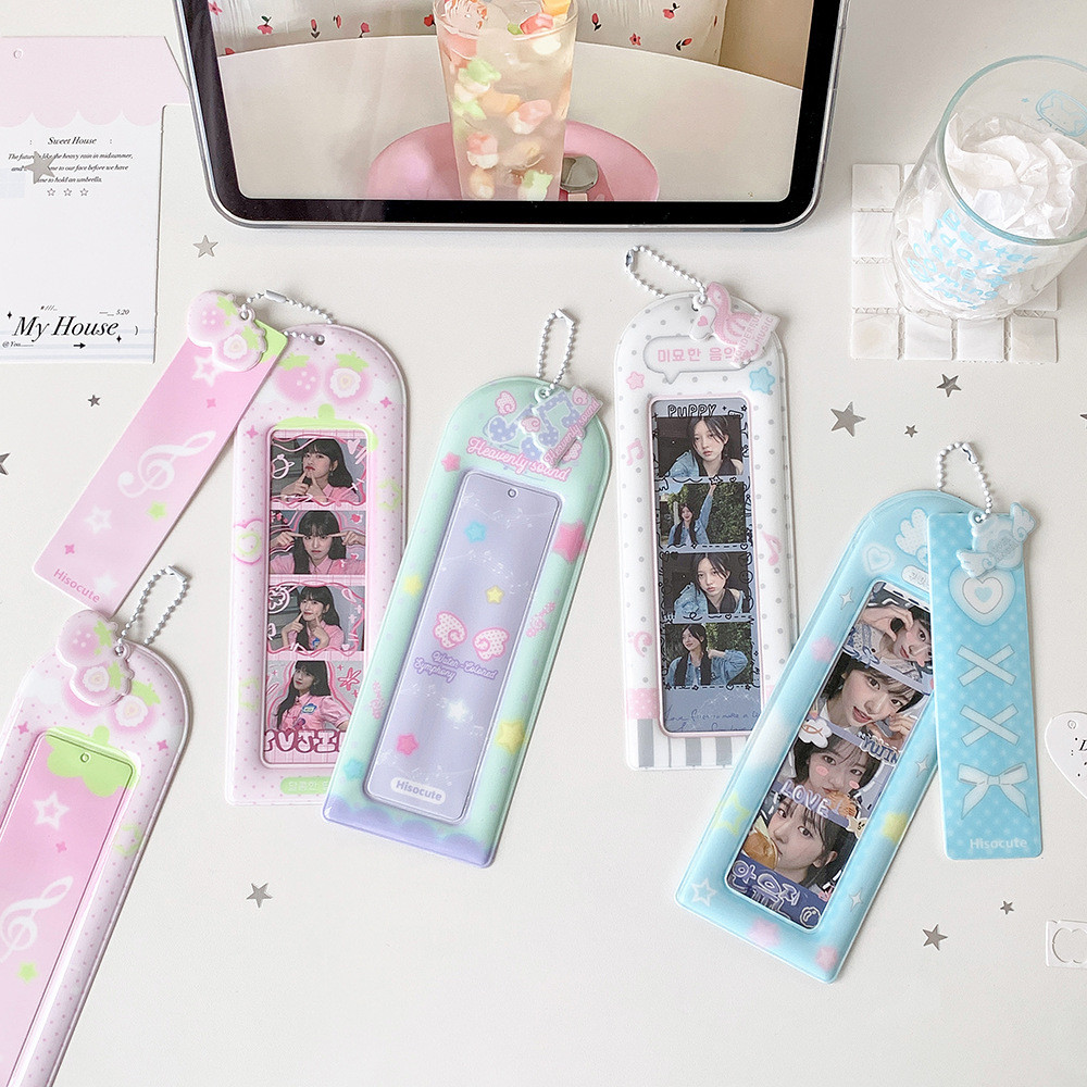 Ins Life ในสี่แผง PVC ผู้ถือบัตร Four Cut ชุดการ์ดพัดลม Merch แสตมป์การจัดเก็บและป้องกันกรณีกระเป๋าพวงกุญแจ