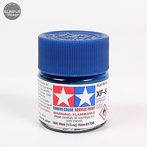 Tamiya 81708 Acrylic Mini XF-8 Flat Blue 45035555 (สี)