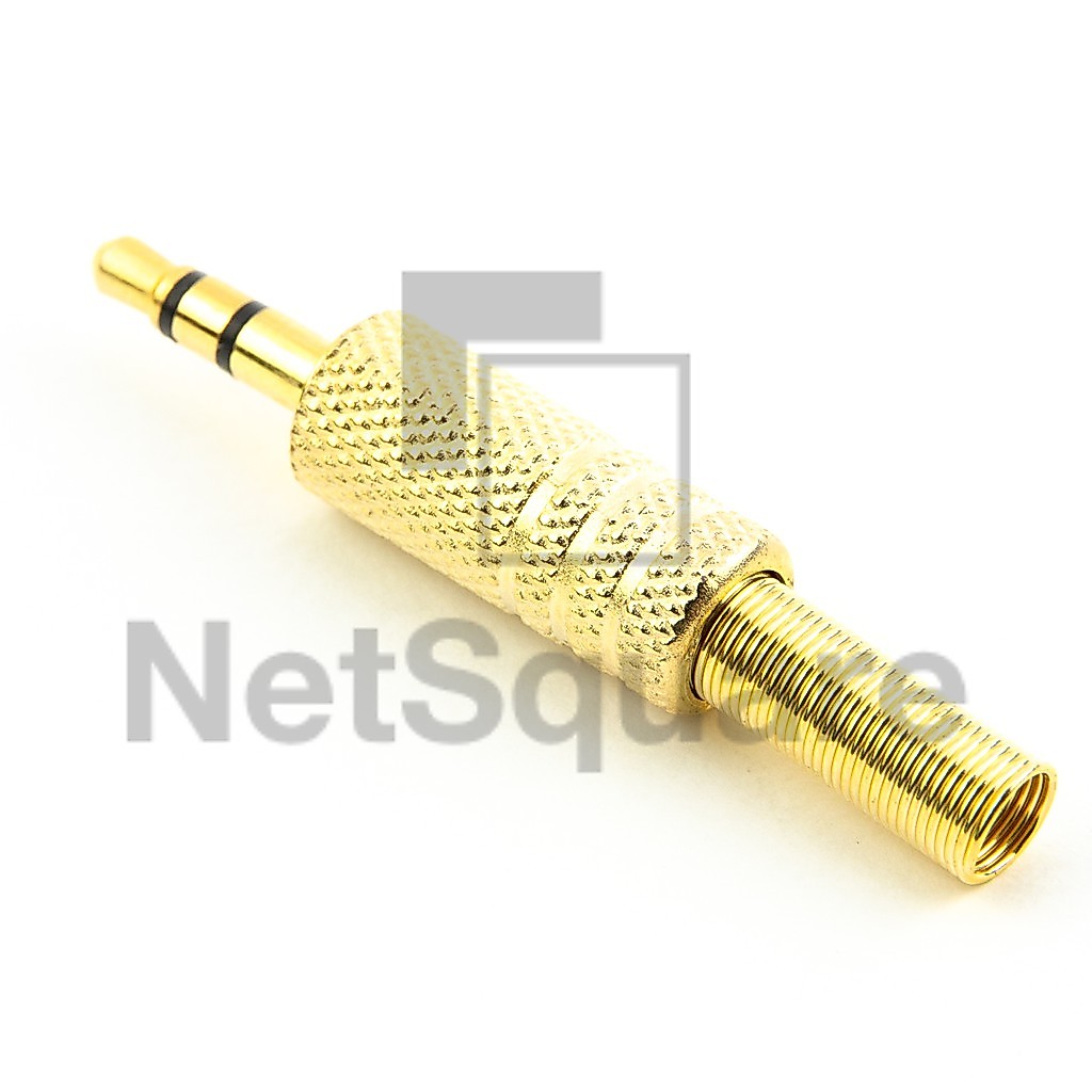 หัวแจ็ค ตัวผู้ 3.5mm สำหรับซ่อม หูฟัง ลำโพง ทองเหลือง Jack Audio Male Stereo DIY บัดกรีเอง Gold