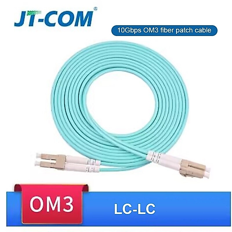 JT-COM OM3 - LC - Duplex สายแพทช์ไฟเบอร์ออปติก (MULTI-MODE) 10G LC-LC Multimode Duplex 1M/3M/5M/10M/15M 2.0mm Patch Cord สายไฟเบอร์ออปติก