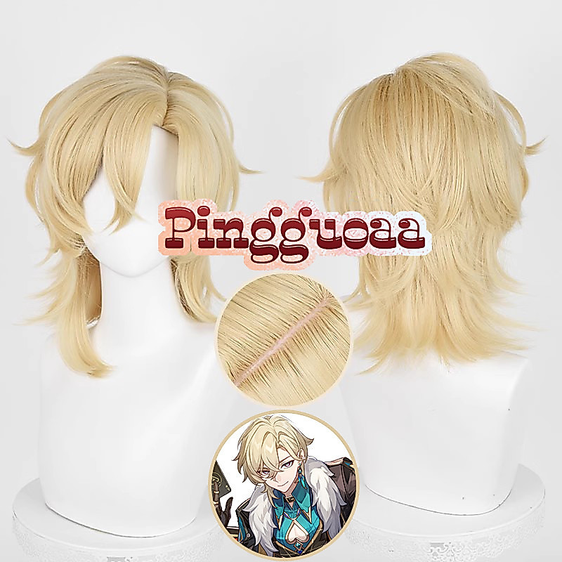 【Manmei】Honkai: Star Rail Aventurine Cosplay Wig 40cm Short Hair Heat Resistant Synthetic Wigs