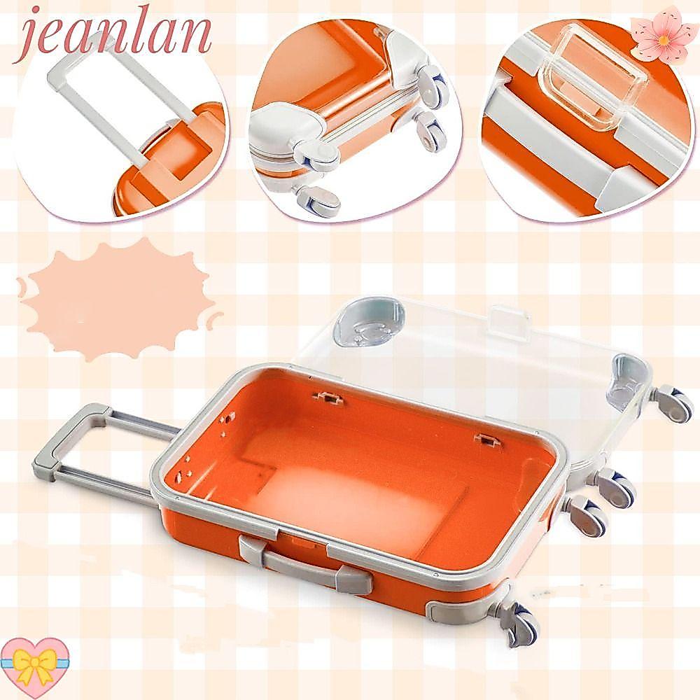 Jeanlan Mini กระเป๋าเดินทางกล่องขนม, รถเข็นจําลองอุปกรณ์จัดเก็บขนตาปลอมกล่องบรรจุภัณฑ์, แบบพกพา Miniature รถเข็น Party Favor กล่อง