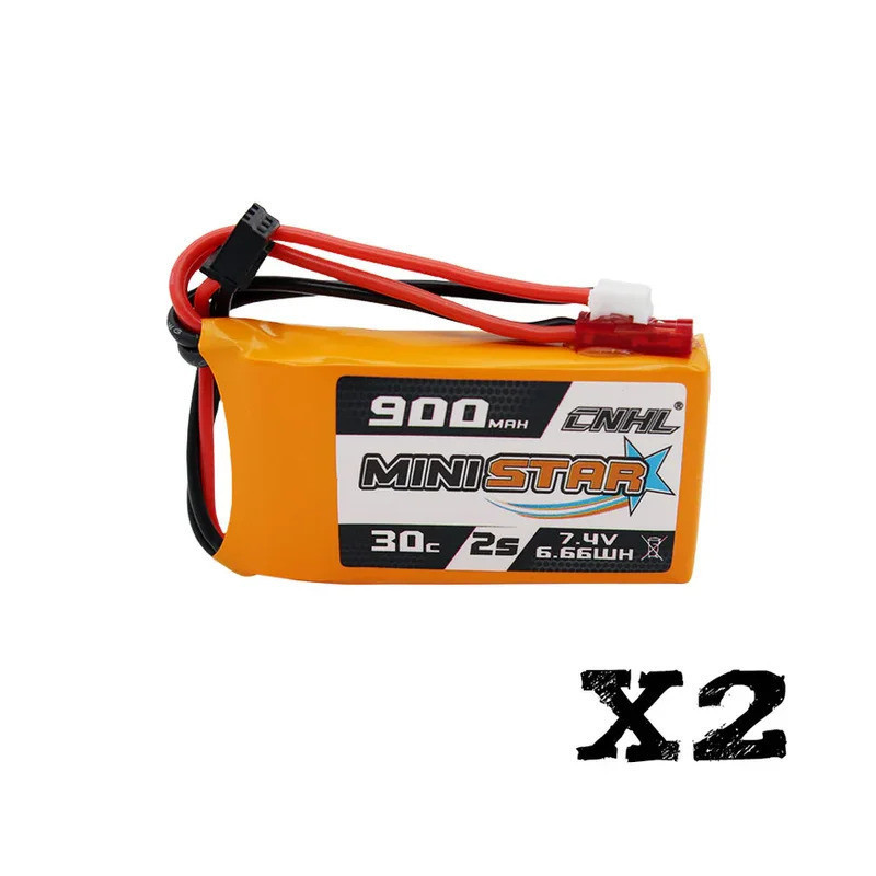 CNHL MiniStar Lipo แบตเตอรี่ 2S 900mAh 7.4V 30 พร้อม XT30 สําหรับ Mini Quad FPV Drone Quadcopter เฮล