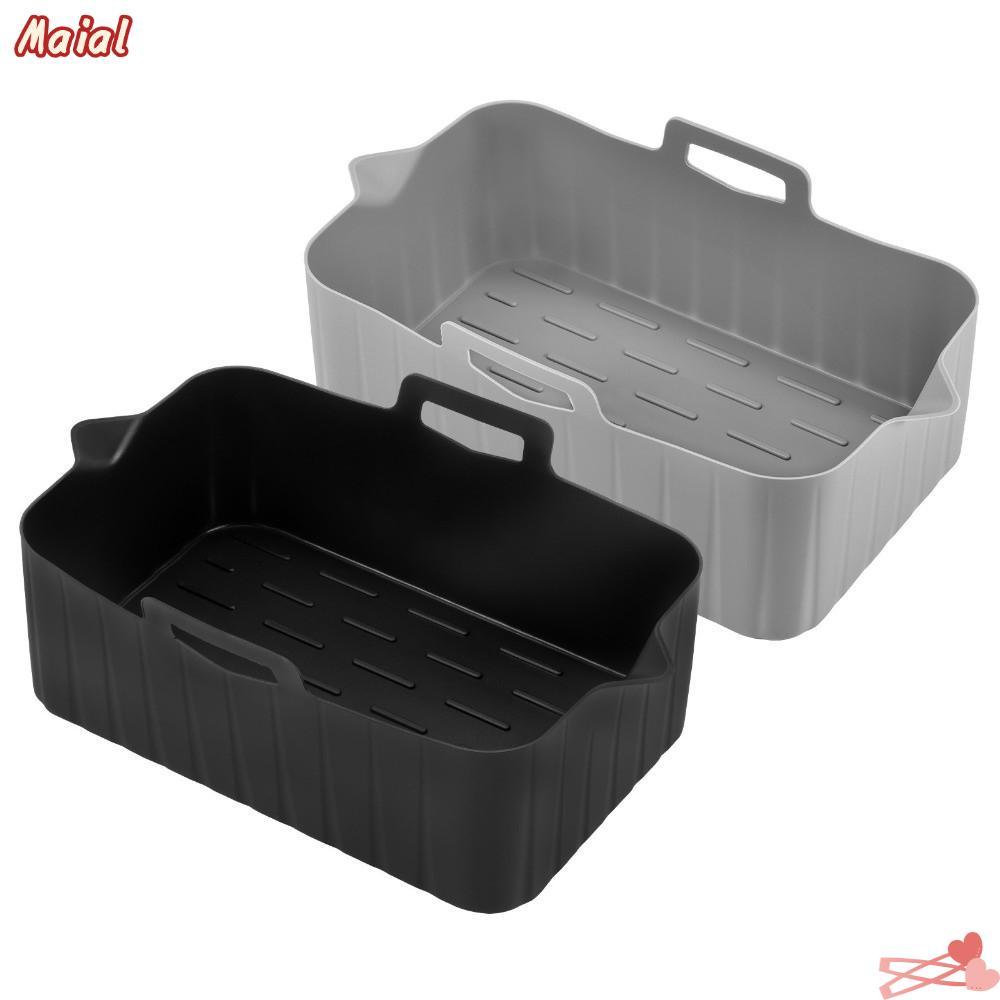 MAAIL Air Fryer ถาดอบ, สี่เหลี่ยมผืนผ้าซิลิโคน Air Fryer ตะกร้า,ซิลิโคน Air Fryer Liners สําหรับ Nin