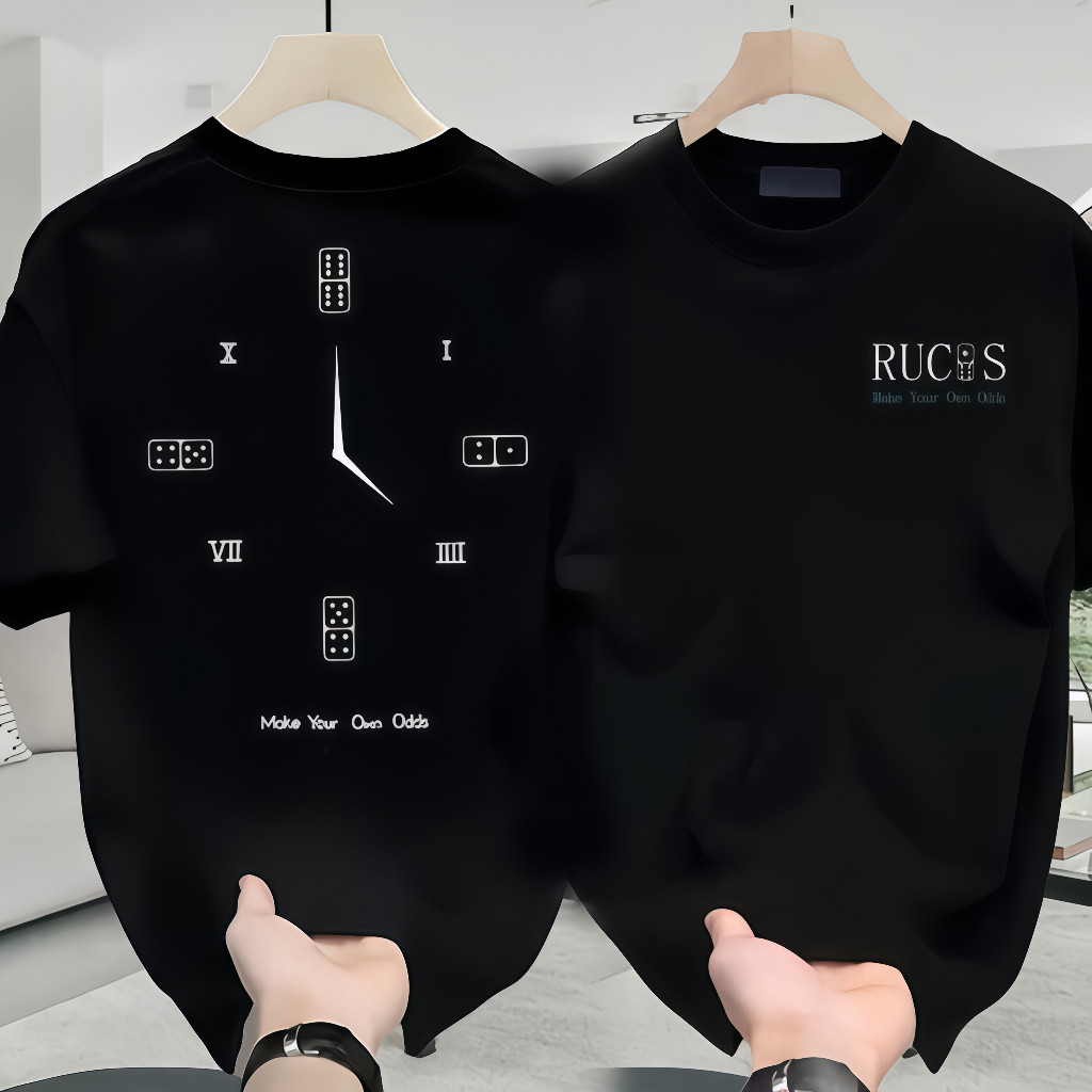 KATUN RUCAS JAM เสื้อยืดผู้ชาย Distro Original 100% ล่าสุด 2025 สีดํา Premium 24s ผ้าฝ้ายแขนสั้น