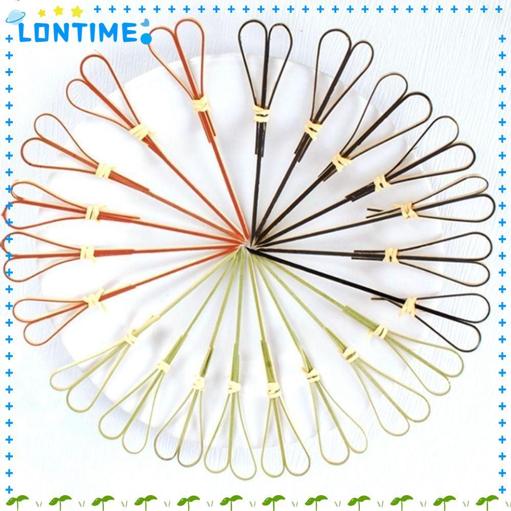 LONTIME Skewer Sticks Picks,เป็นมิตรกับสิ่งแวดล้อมไม้จิ้มฟันไม้ไผ่, Didi ตกแต่ง 100 ชิ้น/ถุงไม้ไผ่ Didi