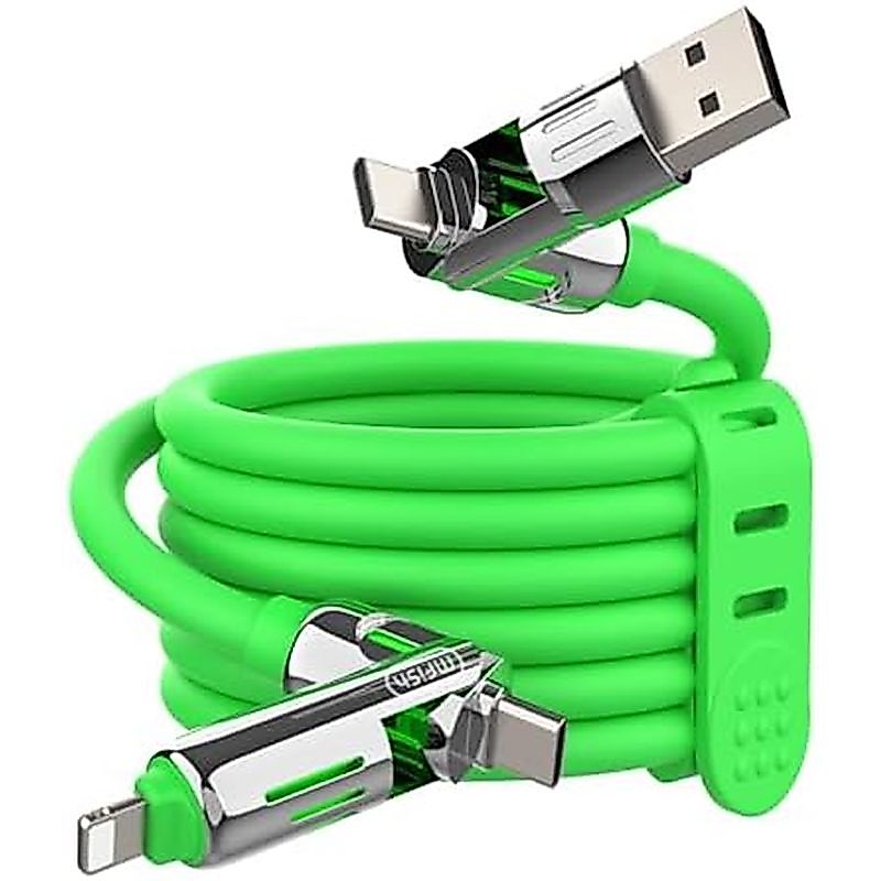 MFish 240W สาย C ถึง Lightning, สาย USB C ถึง USB C 6.6FT, USB A/C ถึง C/Lightning 4 in 1 สายชาร์จพร