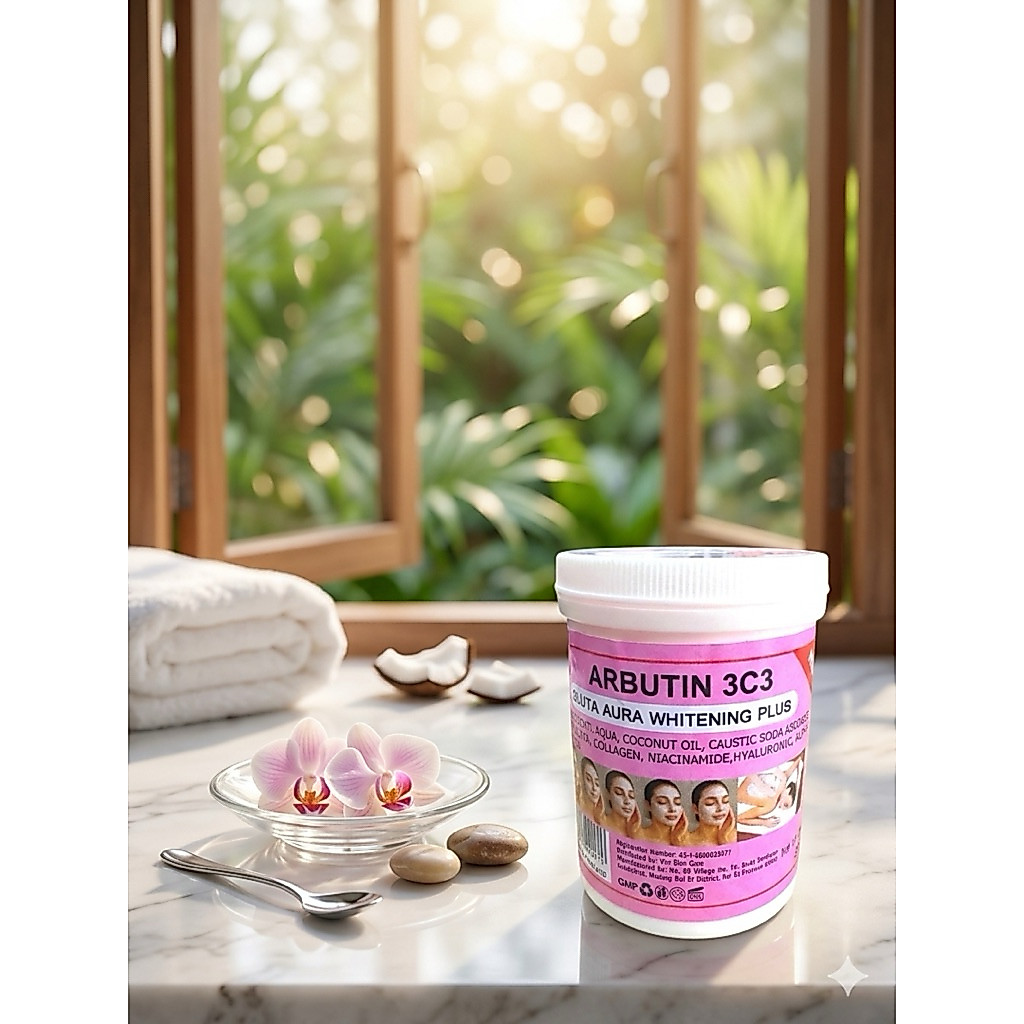 ARBUTIN 3C3 GLUTA AURA WHITENING PLUS อาร์บูติน 3ซี3 ชมพู 220ml