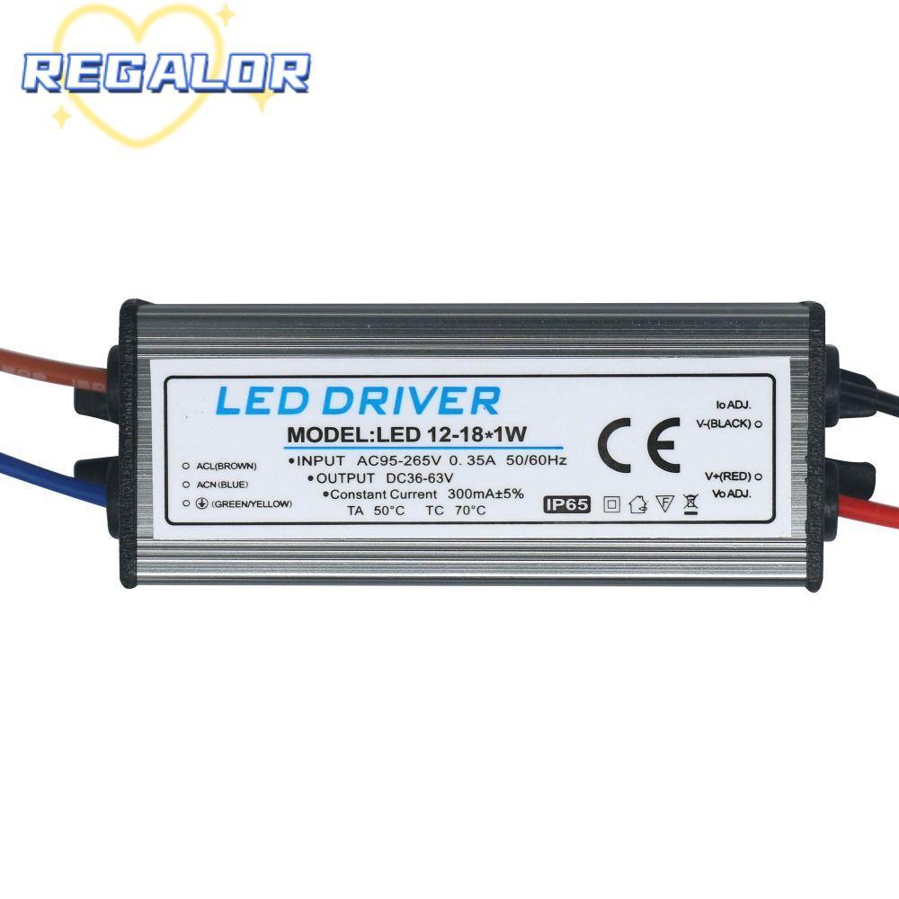 REGALOR0G อะแดปเตอร์หม้อแปลงไฟฟ้า, 300mA กันน้ํา LED Driver, 1PCS 18-25W 25-36W 1-3W 4-7W 8-12W 12-1