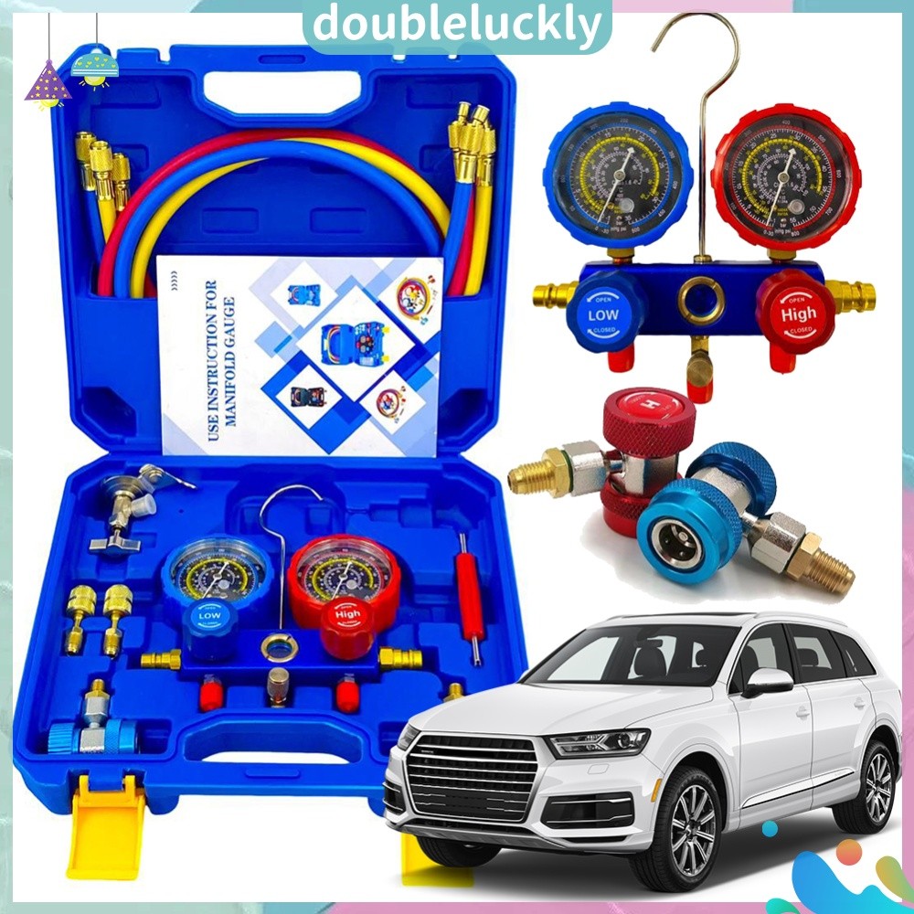 ✿ดล1♣  3 Way AC Diagnostic Manifold Gauge ชุดท่อ 1.2 ม. สําหรับ R134A/R22/R410/R404