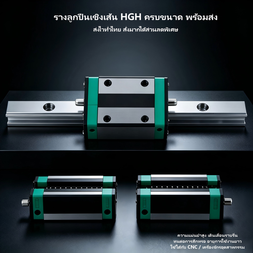 เรามีรางสไลด์ตรง HGR20 พร้อมสต็อก มีสเปคความยาว 4 อัน เหมาะสําหรับ CNC DIY _ KnyTech