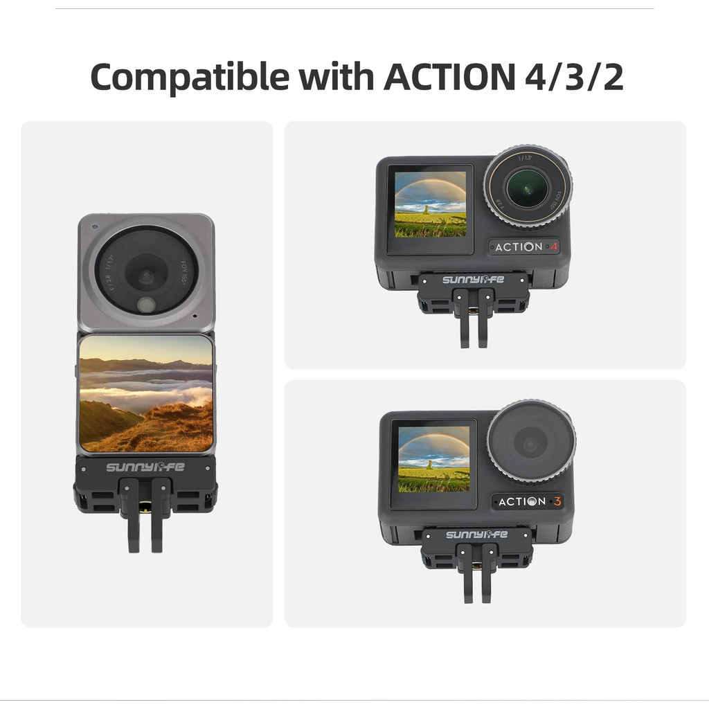 สําหรับ DJI Osmo Action 4/3/2 แผ่นปลดเร็วแบบพับได้สําหรับอุปกรณ์เสริมขยายกล้อง DJI Action 4
