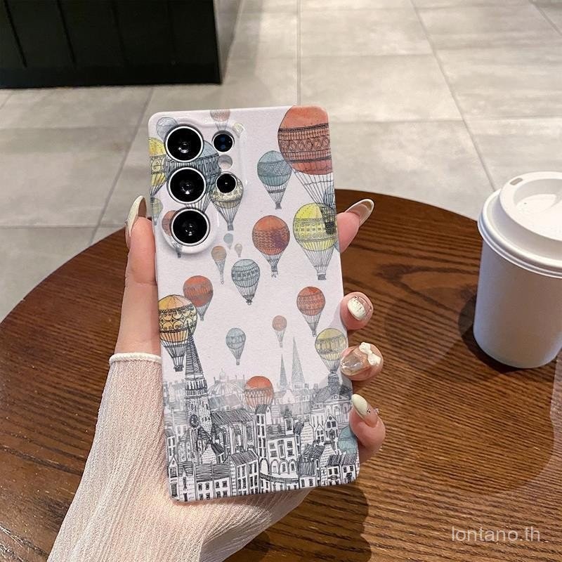 Hot Air Balloon Retro แฟชั่นพรีเมี่ยมร้อนขาย Frosted Hard Case เหมาะสําหรับ Samsung S24/S23/S25 ULTR