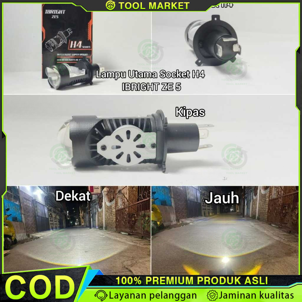 IBRIGHT ZE 5 - ไฟหน้า LED H4 ดั้งเดิมระดับพรีเมียม IBRIGHT ZE5 AC DC ต่ําสูงล่าสุด