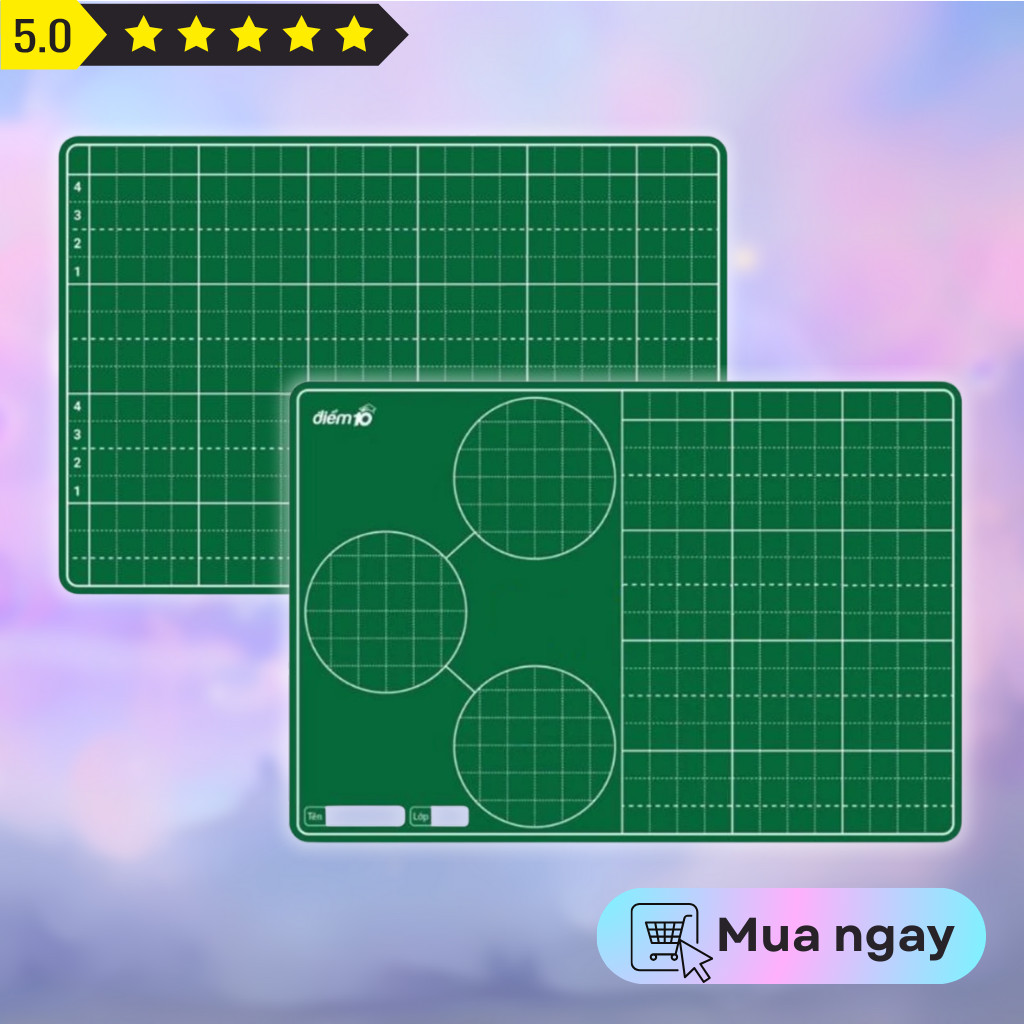 กระดานดําสองด้านสําหรับการเรียนรู้คณิตศาสตร์และเวียดนาม (31.8 x 21.8 ซม.) Score 10 TP-B018 PLUS