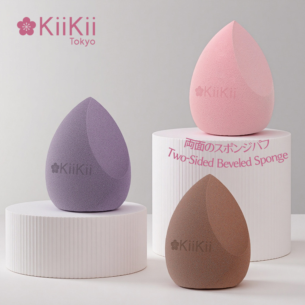 KiiKii Beauty ฟองน้ํา พัฟแต่งหน้า เกลี่ยเมคอัพ รองพื้น ใช้ได้เปียกและแห้ง สองด้านตัด ดีไซน์ประณีต