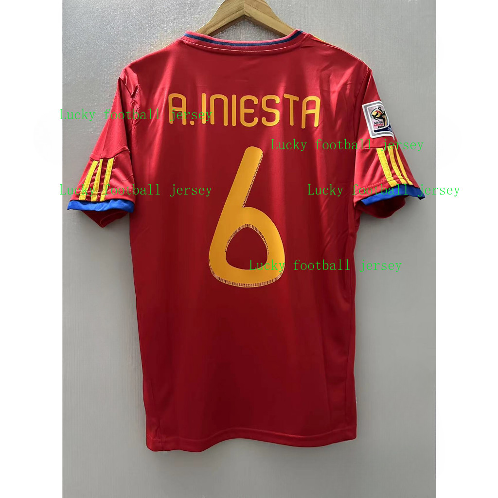 เสื้อฟุตบอลเรโทร.TORES A.INIESTA ปี 2010 สเปน พร้อมออกแบบเองได้