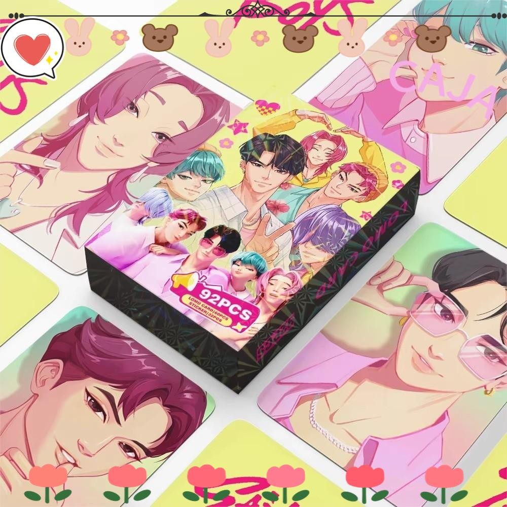 CAJA1 92pcs Kpop Demon Hunter การ์ด, อะนิเมะ Saja Boys HD Lomo การ์ด, ของขวัญเด็ก Huntrix Party คอสเ