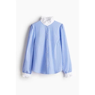 H&M(เอชแอนด์เอ็ม) เสื้อเบลาส์แขนระบายคอปก ผู้หญิง 1295517_1