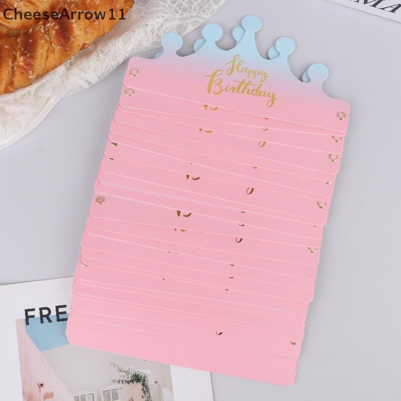 CHE 25PCS Creative Happy Birthday หมวกมงกุฎหมวก DIY Handmade Party Decor Photo Prop สําหรับผู้ใหญ่เด