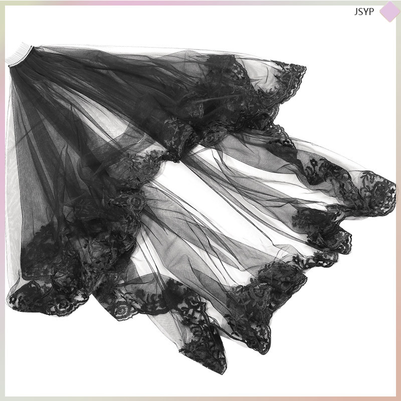 หน้ากากคอสเพลย์แบบเวดดิ้ง veil ลายลูกไม้ดำ สำหรับวันฮาโลวีน