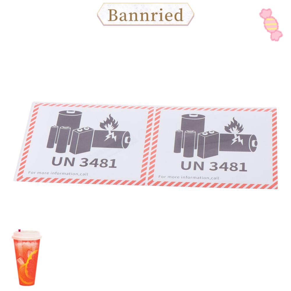 ป้ายไฟแบตเตอรี่ BANNRIEDSG, 4.7 "x 4.3" แผ่นทองแดงกาวขนส่งฉลากแบตเตอรี่ลิเธียม, UN3481 ลิเธียมสีแดงป