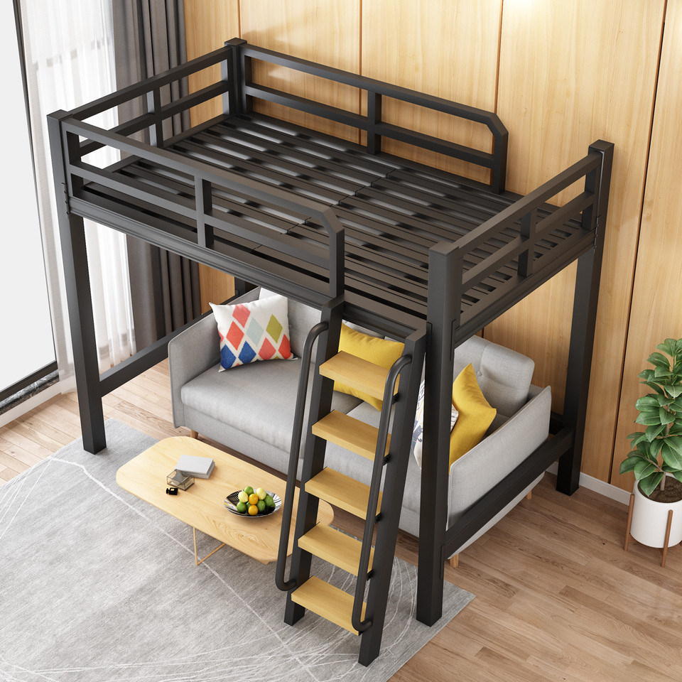 Strong Loft Bed Queen King Size Double Decker สูงเตียงสองชั้นประหยัดพื้นที่ Loft เตียงผู้ใหญ่ /Bedst