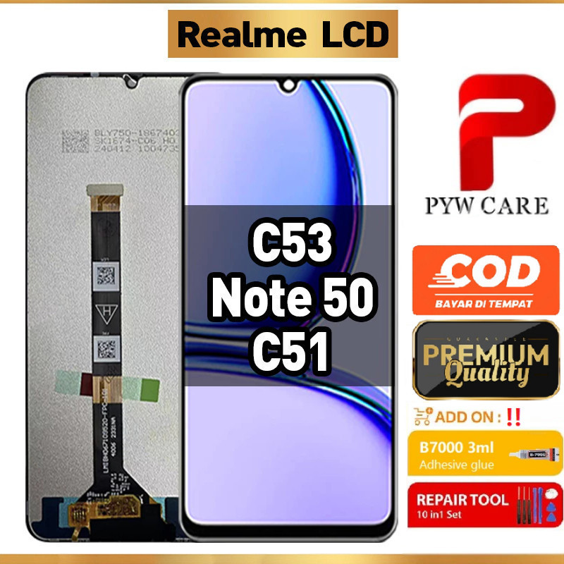 หน้าจอ LCD ที่รองรับสําหรับ Realme C53 / Realme Note 50 / Realme C51 หน้าจอ LCD