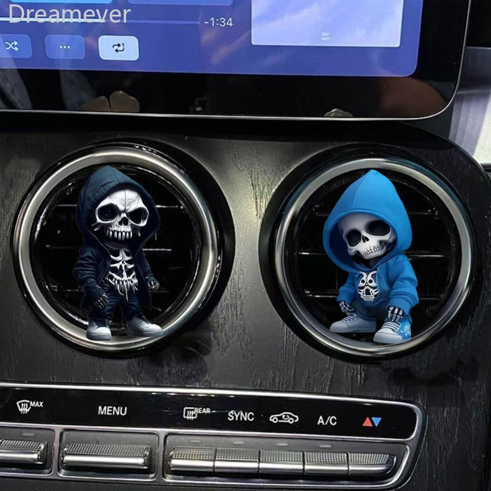 Dreamever Creative Skull Car Air Freshener Diffuser Outlet Vent คลิป Air Outlet Diffuser คลิประบายอา