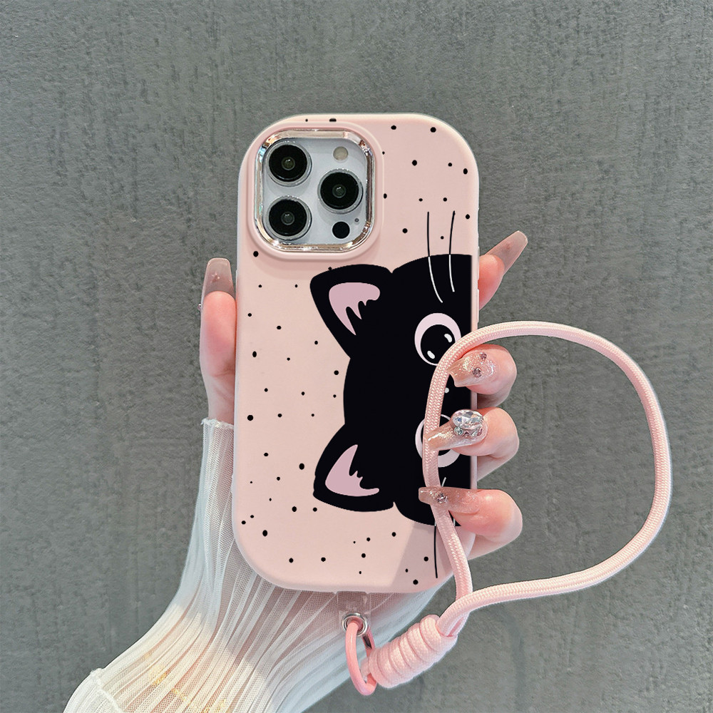 Anti-Fallซิลิโคนเคสโทรศัพท์น่ารักแมวดําการ์ตูนMotifสําหรับINIX HOT30I 50 50PRO 11 10 9PLAY 10LITE X6