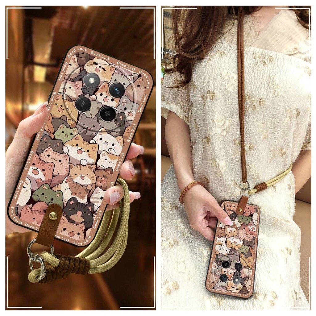 รุ่น Q อินเทรนด์ Huawei Honor X60 Pro/X9C 5G เคสโทรศัพท์แบบพกพา Soft Case การกระจายความร้อน Lanyard 