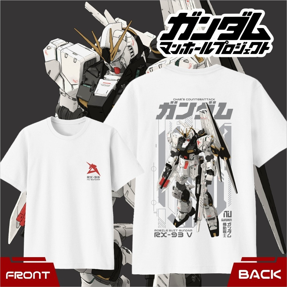 RX-93 กันดั้ม พิมพ์ลายบนเสื้อ ผ้าฝ้ายบริสุทธิ์ 100%, เหมาะสำหรับแฟนคลับกันดั้มทุกเพศ