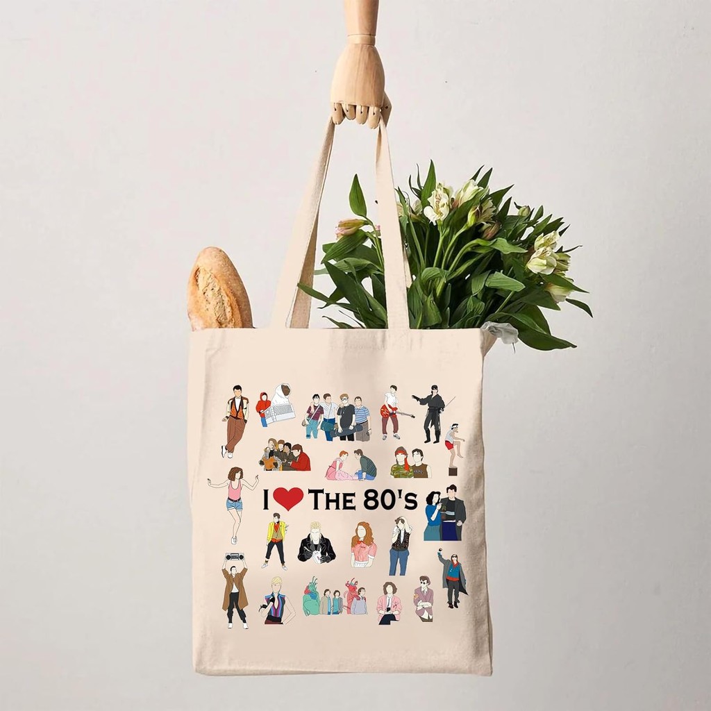 G2TUP I Love The 80s Tote Bag - 80s Movies Lover Fan Handbag Gift A504
