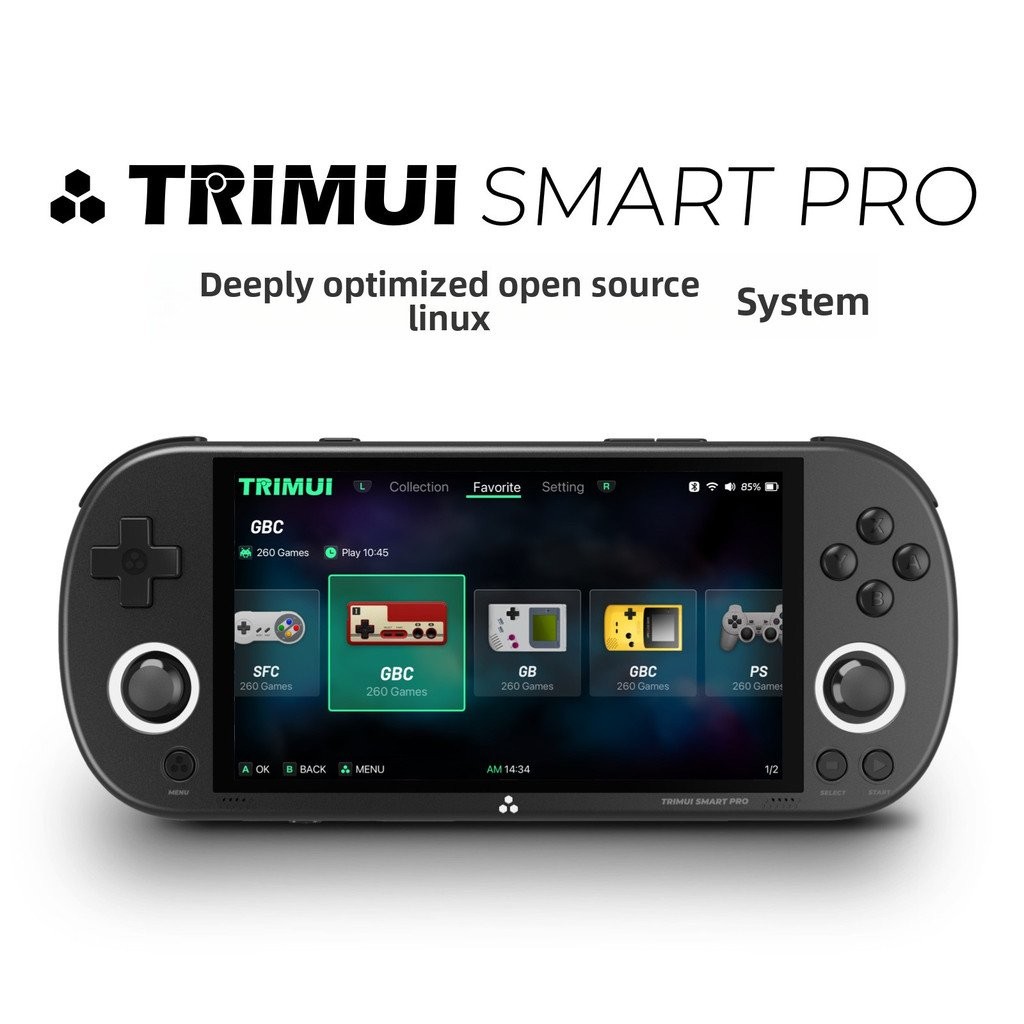 ขายร้อน! TRIMUI SMART PRO Retro Handheld - 4.96 IPS, 5H+ แบตเตอรี่, 26+ Emulators, Online Battle