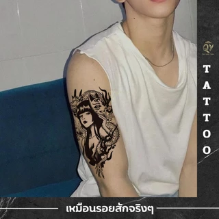 แทททู กันน้ำ ติดทน15 วัน Magic tattoo แทททูอักษรจีน ตัวอักษร สไตล์ญี่ปุ่น สักสมุนไพร เหมือนจริง รอยสัก