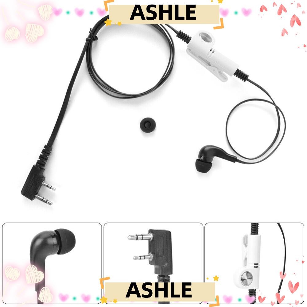 ASHLE หูฟัง PTT Mic, วิทยุสองทาง ABS หูฟัง, 2 Pin 2 Way Noodle สายหูฟังสําหรับ Kenwood Baofeng