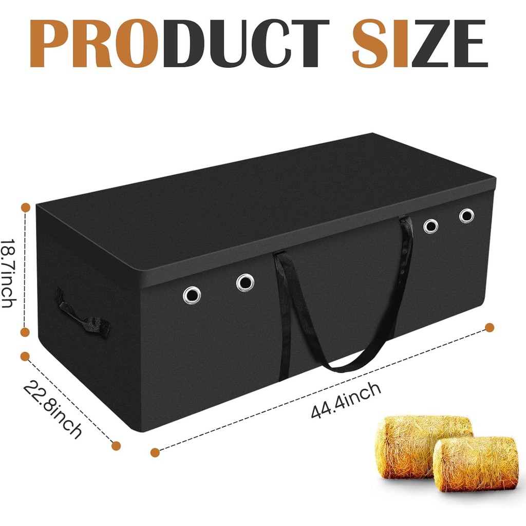 Tudomro Hay Bale กระเป๋าขนาดใหญ่พิเศษม้า Hay กระเป๋า Hay Bale กระเป๋าสีดํา Heavy Duty Hay กระเป๋าสํา