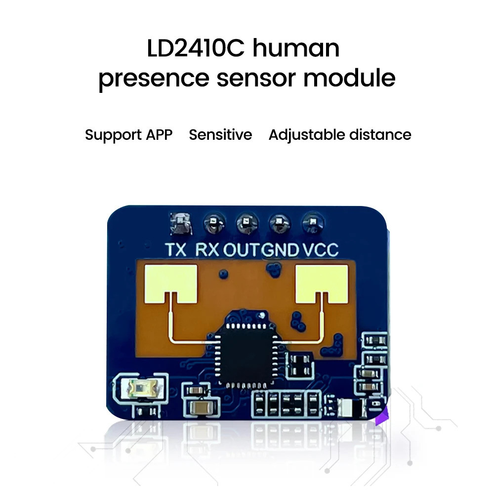 HLK-LD2410C 24G mmWave FMCW มิลลิเมตร Wave 5M Human Presence Status Radar Sensor โมดูลตรวจจับการเคลื