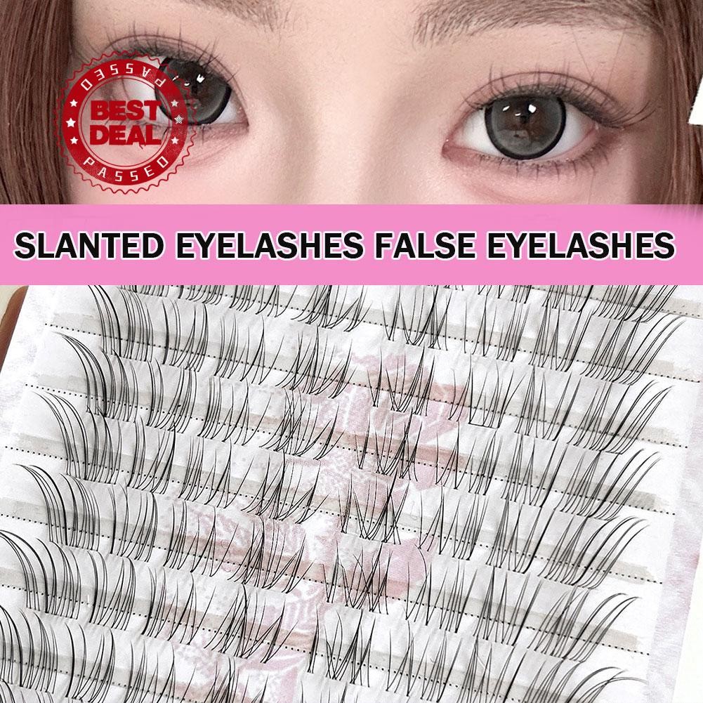 Xoyo เฉียงบินขนตาขนตาปลอมขยายขี้เกียจจําลองก้านเดียวแต่งหน้าขนตา U9y6