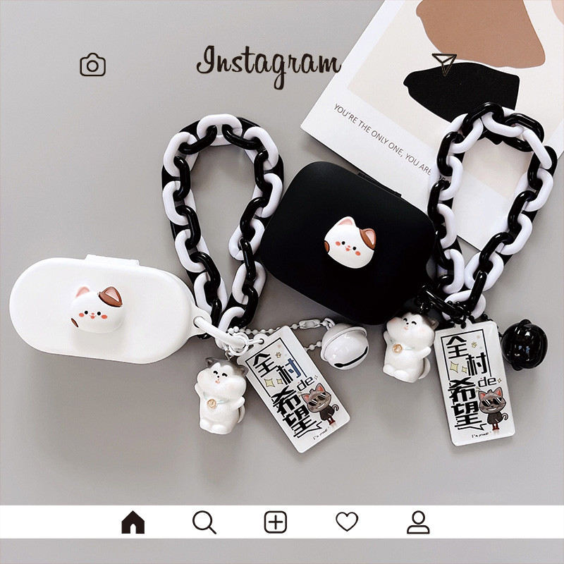 เหมาะสําหรับ OnePlus/OnePlus Buds 3 N/V/Ace ชุดหูฟังบลูทูธไร้สายซิลิโคนป้องกันกรณีสีดําสีขาวน่ารักลู