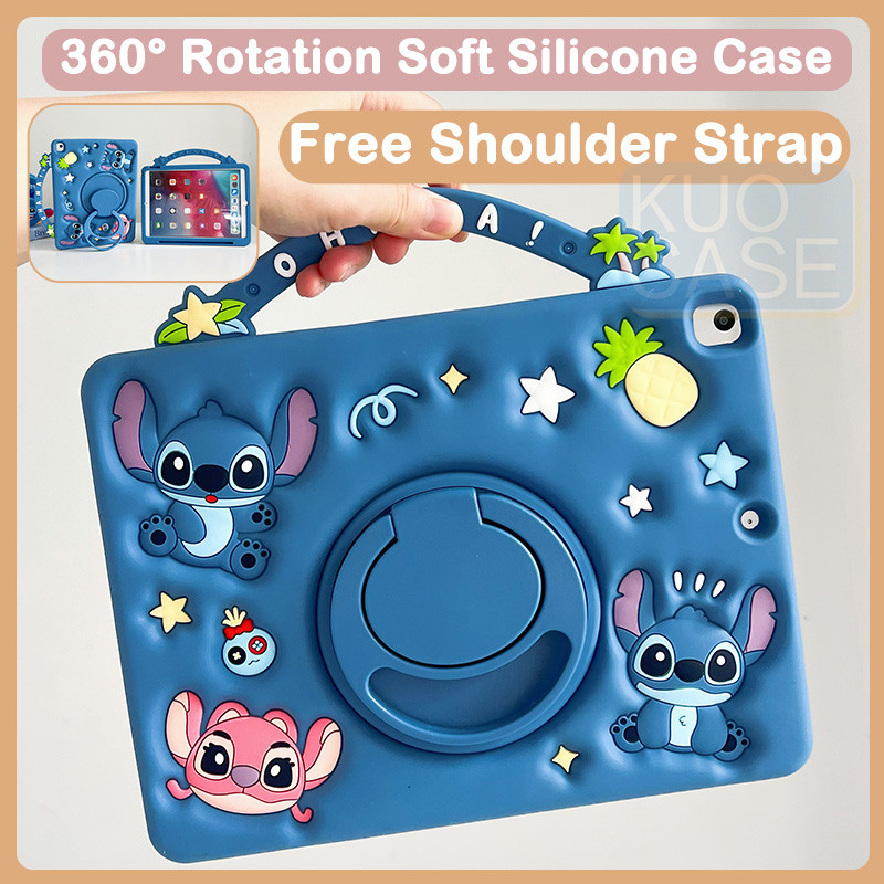 สําหรับ Samsung Tab A9 8.7 X110 A9+ A9 Plus X216B A7 Lite T220 T225 ซิลิโคน 360° เคสขาตั้งแบบพับได้แ