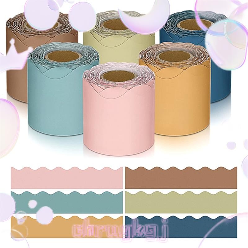 1 ชุด 196.8 Ft สีห้องเรียนชายแดนสําหรับ Bulletin Board Scalloped Bulletin Board สําหรับห้องเรียน Bul