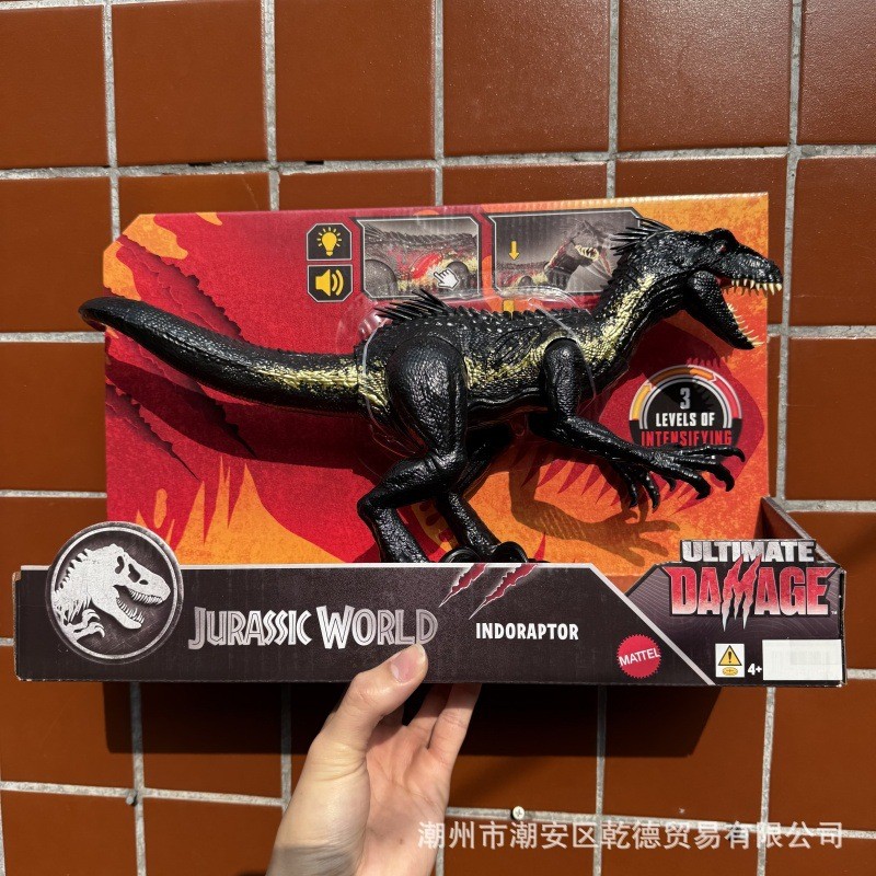 < สินค้าขายร้อน > Mattel Jurassic World Sound Light Attack Battle Damage Tyrannosaurus Velociraptor 